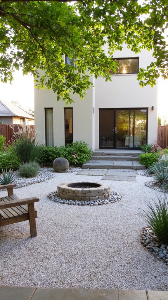 serene minimalist gravel garden