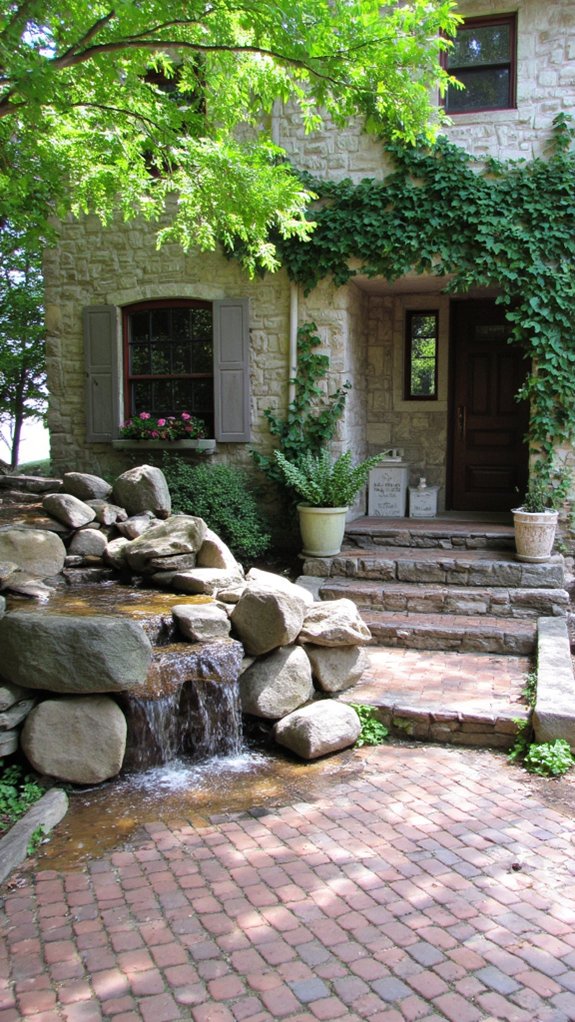 serene stone water features