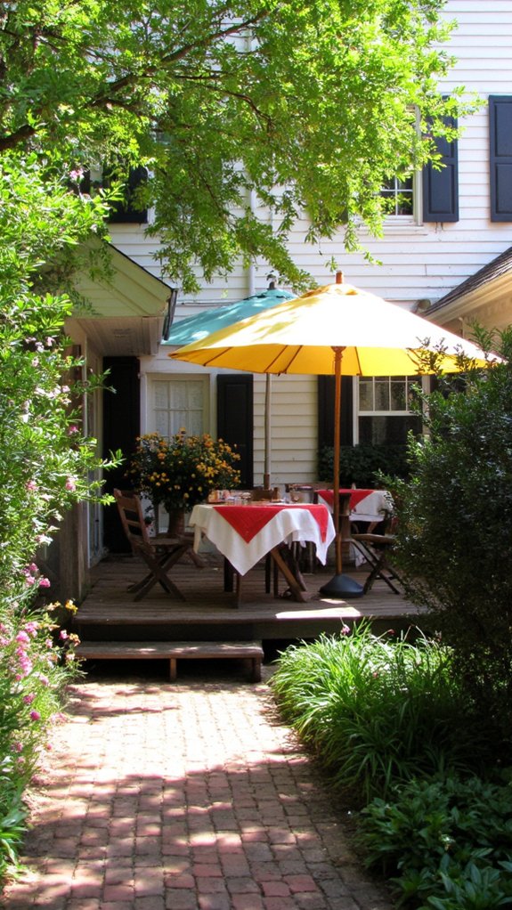 shaded outdoor relaxation space