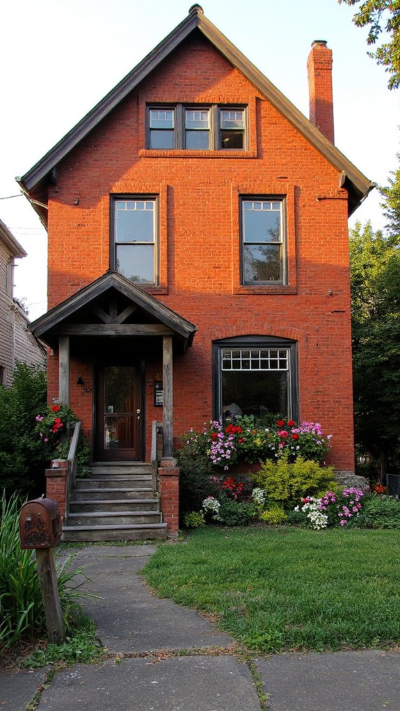 sleek brick large windows