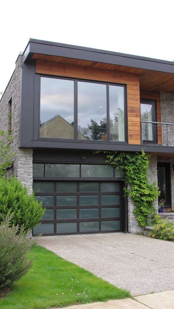 sleek contemporary glass doors