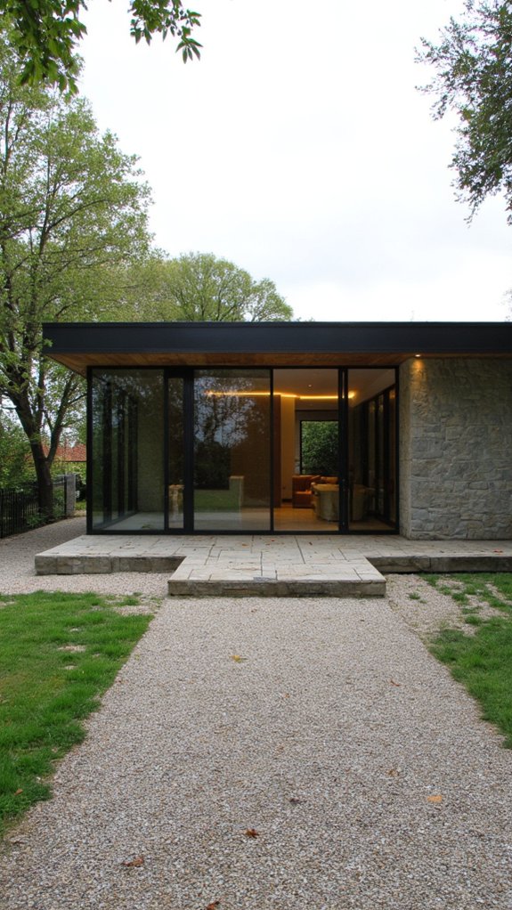 sleek glass facade elegance