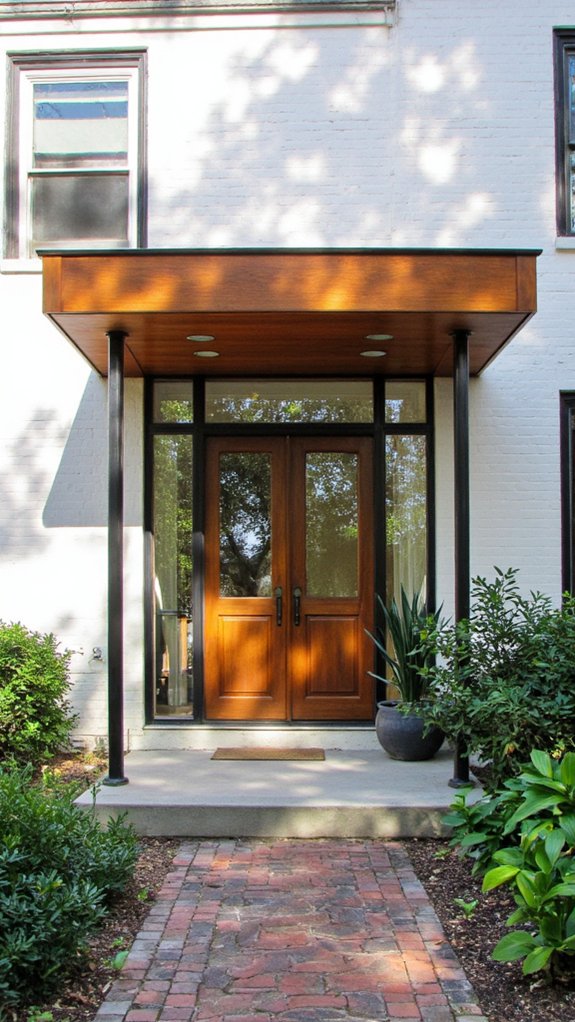 sleek glass minimalist entrance