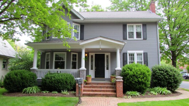 sleek gray colonial exteriors