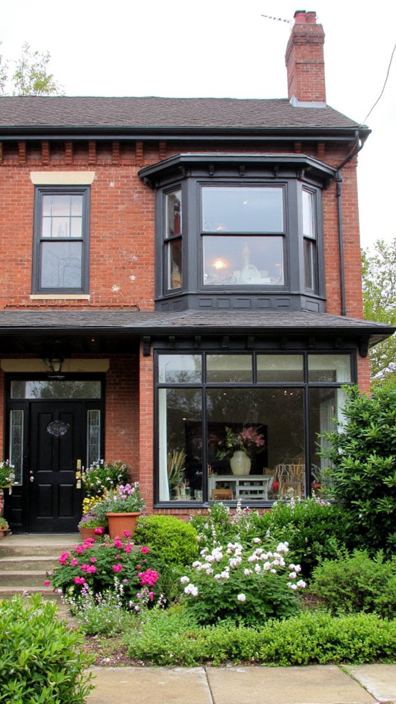 sleek minimalist bay windows