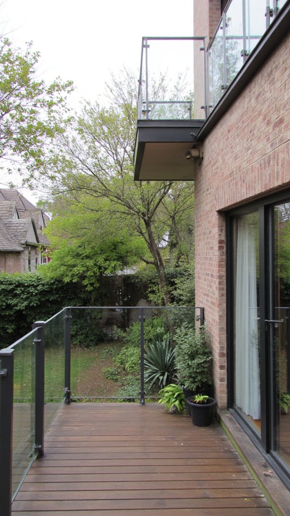 sleek modern glass railings