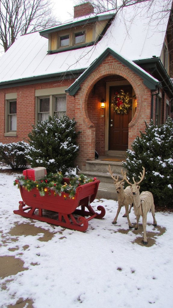 sleighs and glowing reindeer