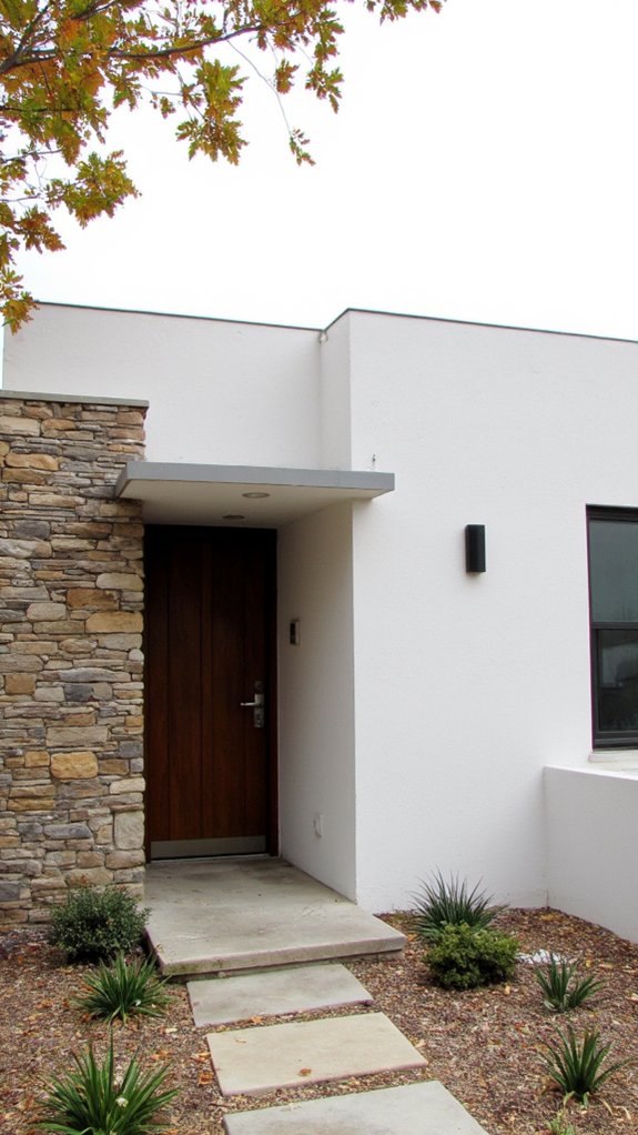 stone accents enhance minimalism