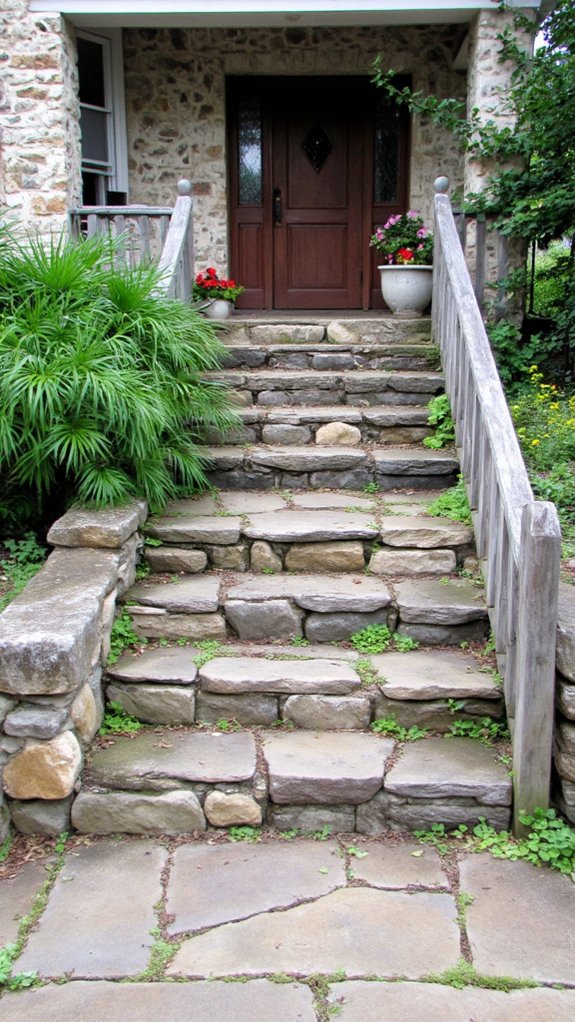 stone accents enhance porches