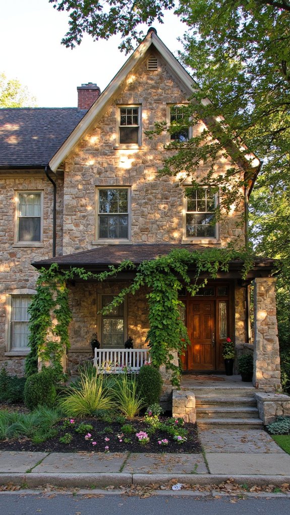stone and brick accents