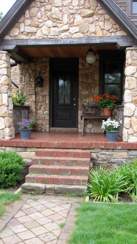 stone and brick accents