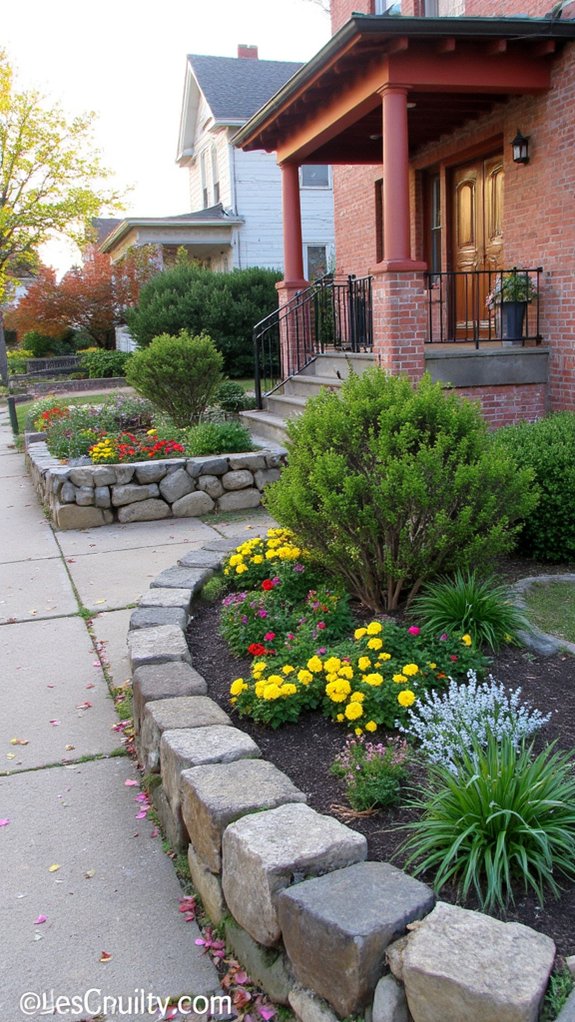 stone borders enhance gardens