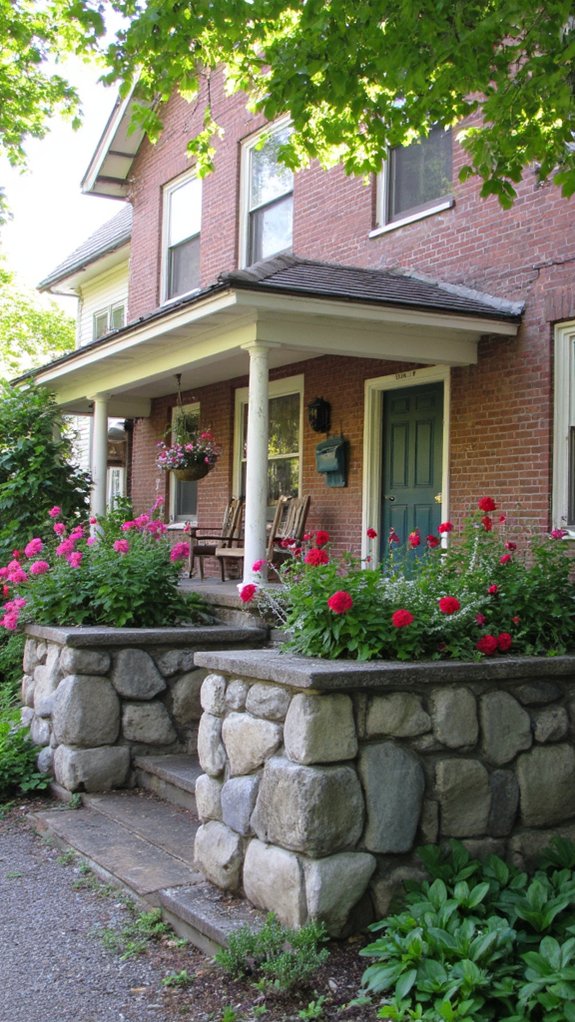 stone wall planter beauty