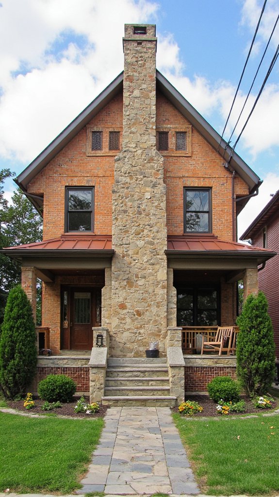 striking chimney design enhances charm