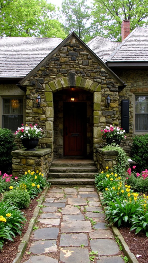 striking stone accent entryways