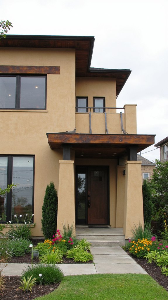 stucco and metal harmony