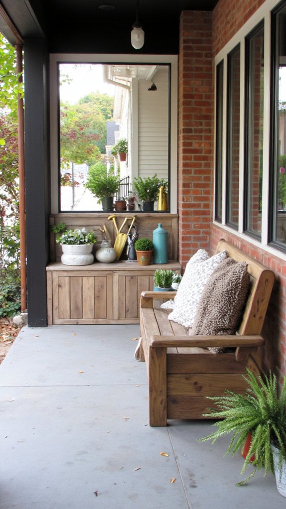stylish functional porch storage