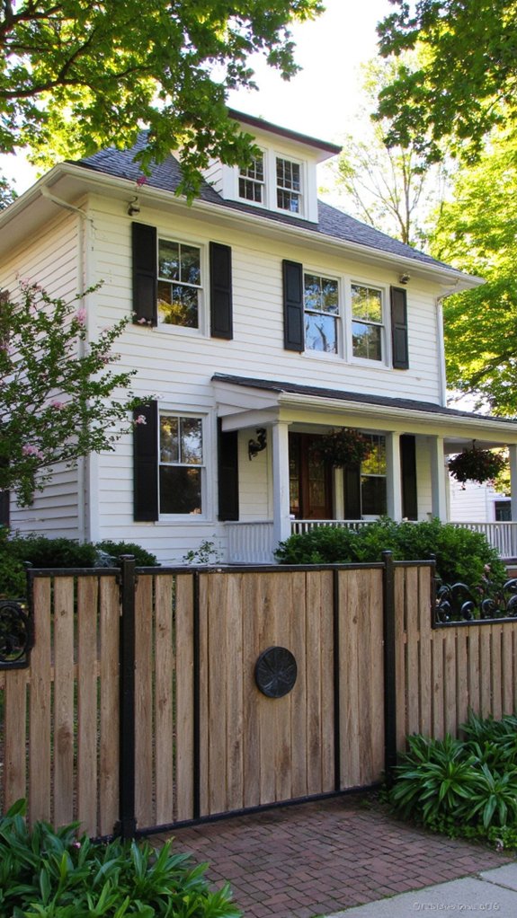 stylish mixed material fencing