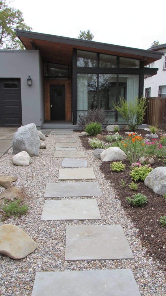 sustainable modern rock garden