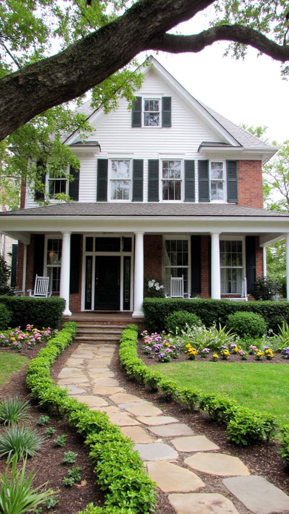 symmetrical flower bed beauty