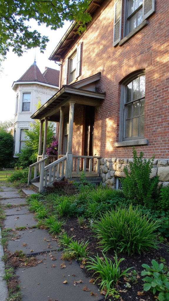 textured brick and stone accents