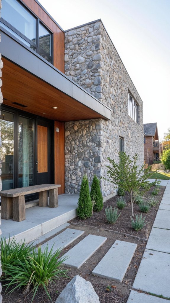 textured stone enhances minimalism