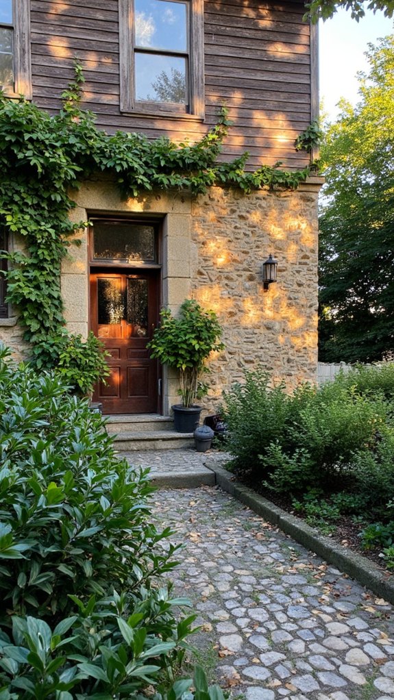 textured stone garden borders