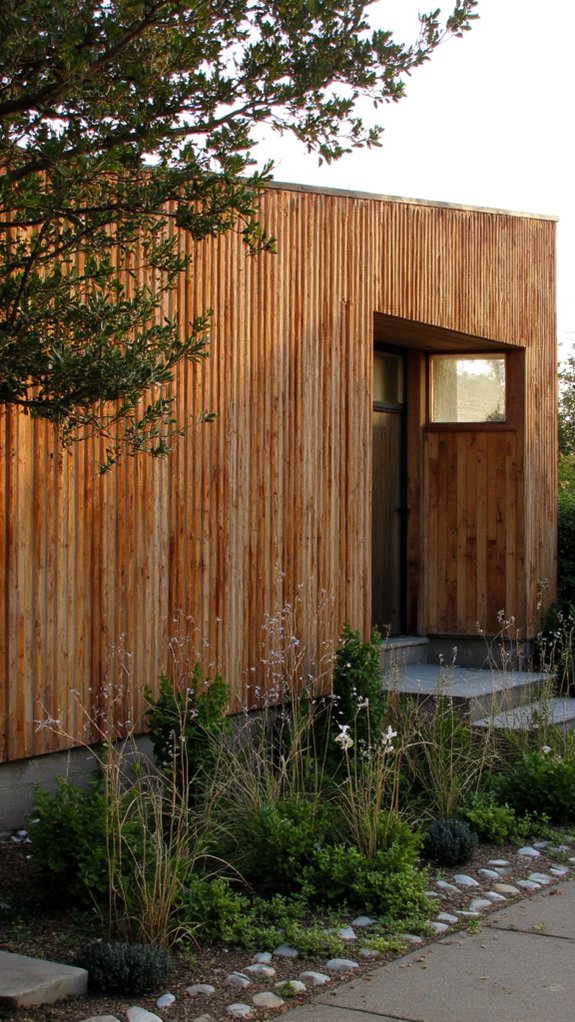 textured wood slats enhance design