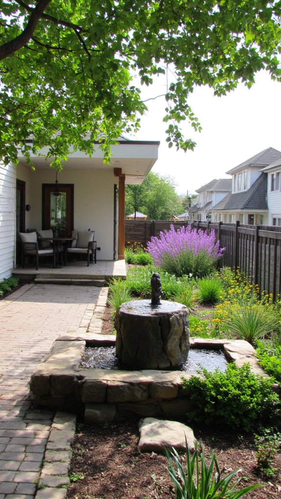 tranquil garden water fountain