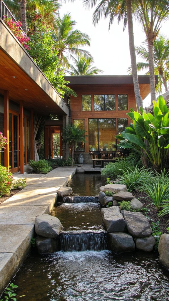 tranquil tropical garden oasis
