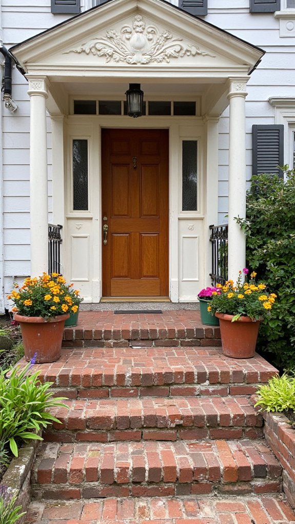 transform entryway with pediment