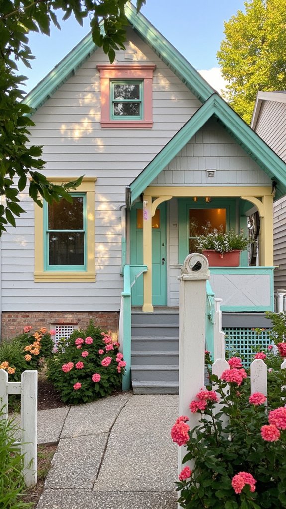 vibrant accents enhance cottage