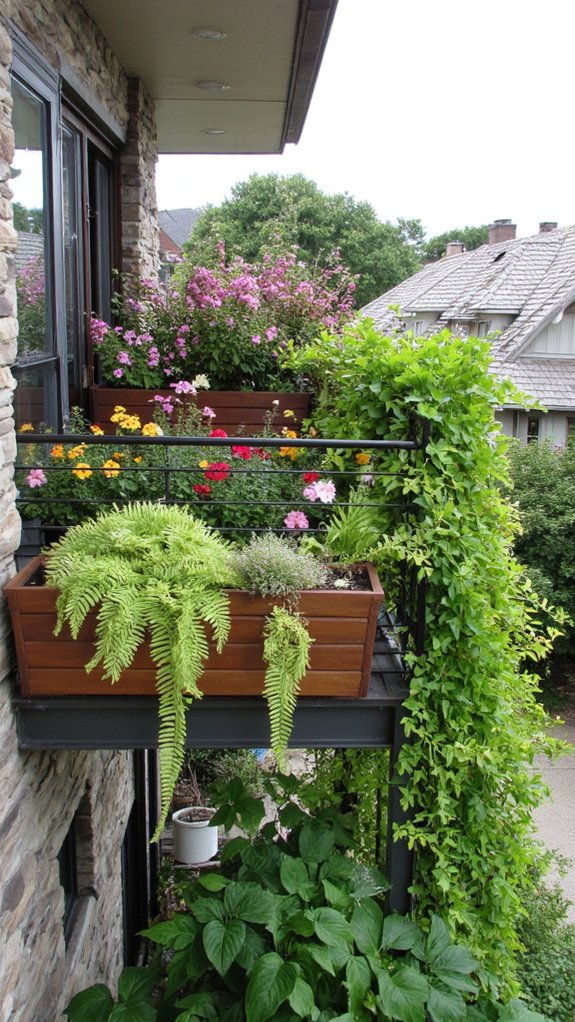 vibrant balcony planter boxes