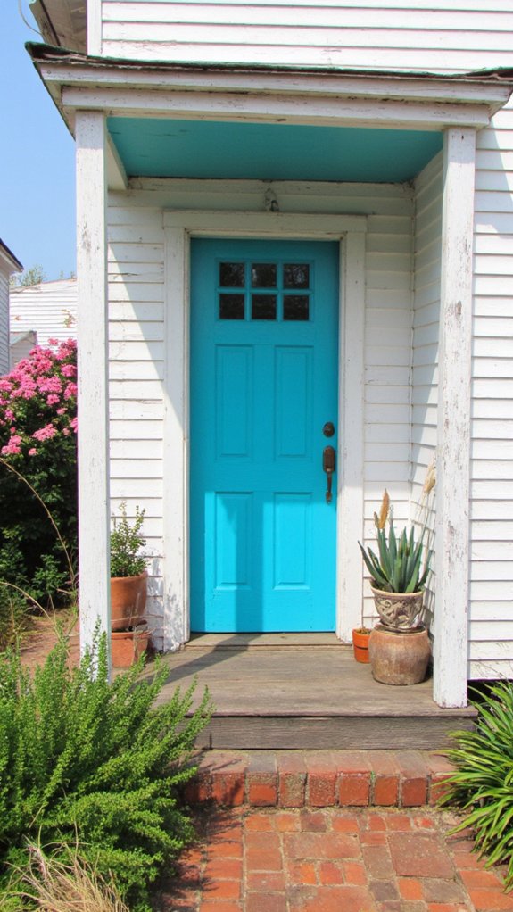 vibrant coastal entrance door