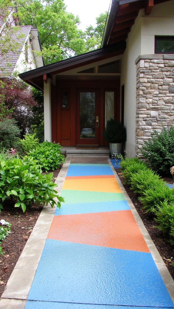 vibrant colorful concrete driveways