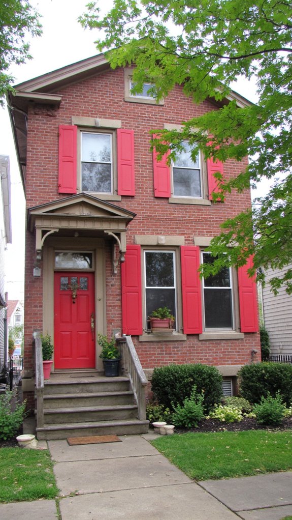 vibrant coral enhances curb appeal