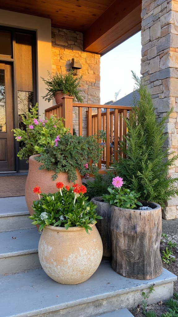 vibrant decorative planters enhance