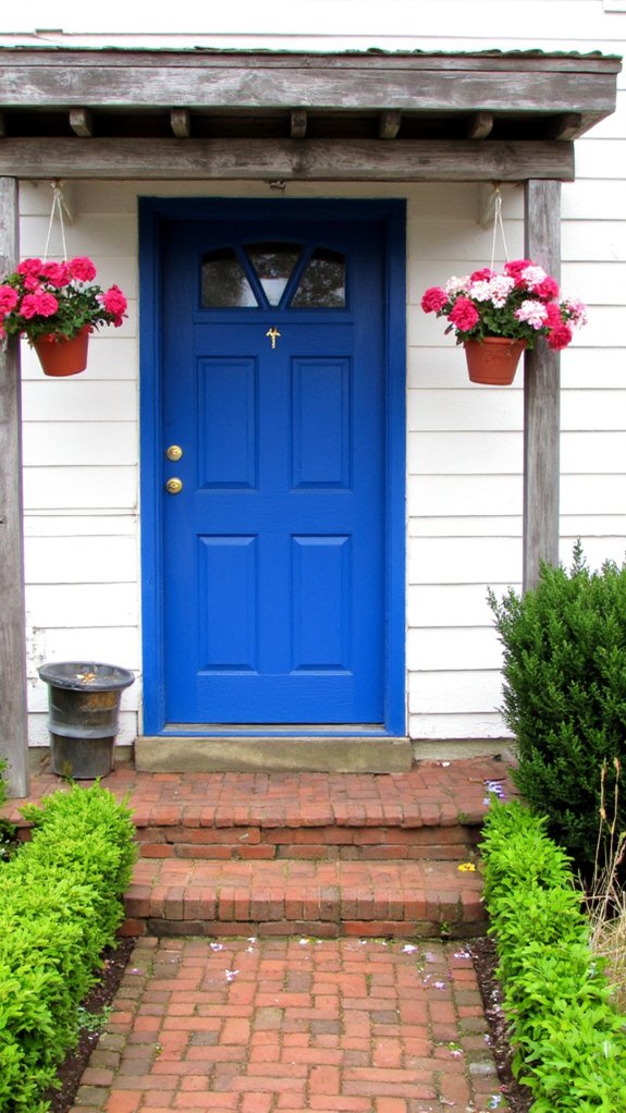 vibrant door enhances cottage