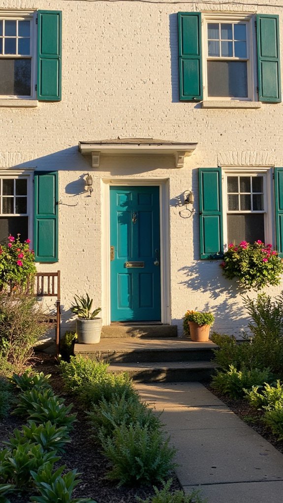 vibrant door enhances elegance