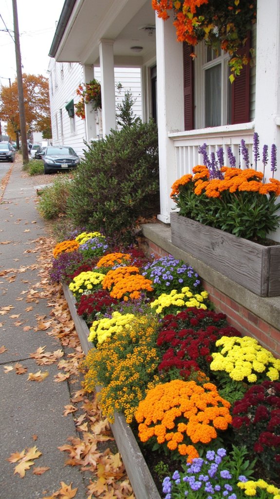vibrant fall flower display