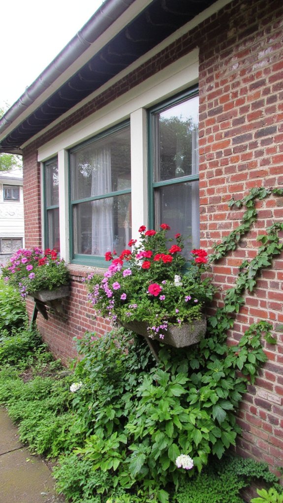 vibrant floral window boxes