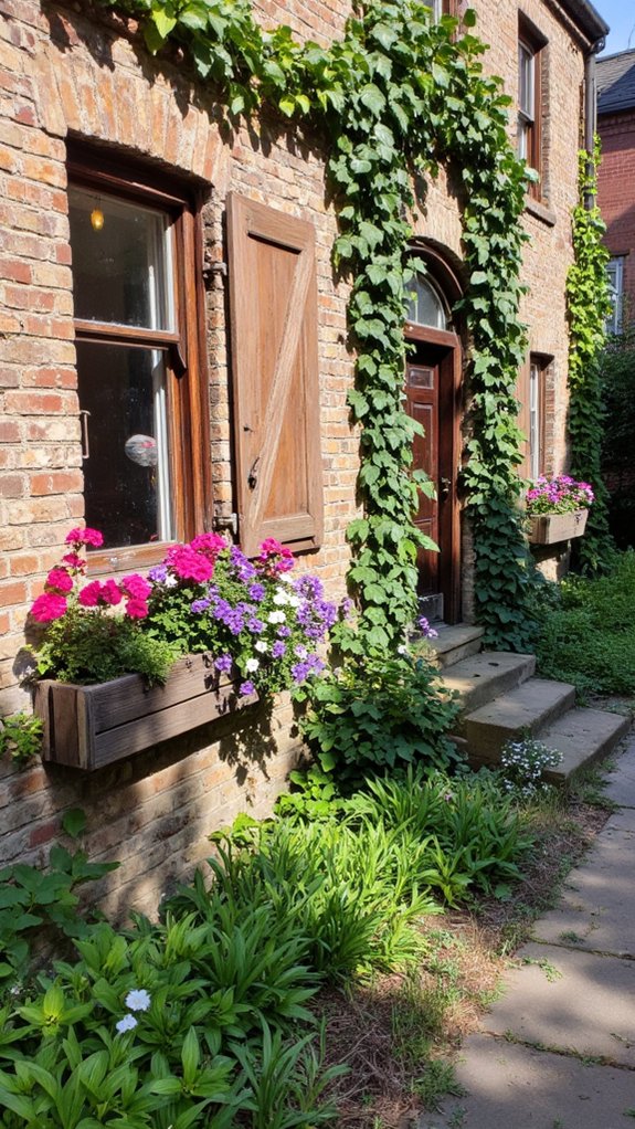 vibrant flower window boxes
