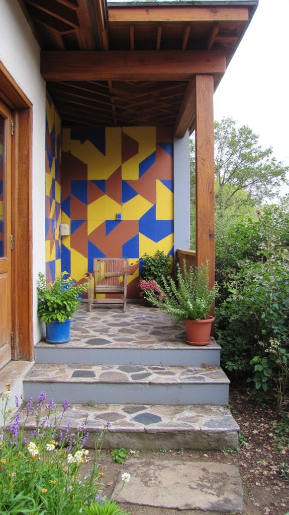 vibrant geometric exterior designs