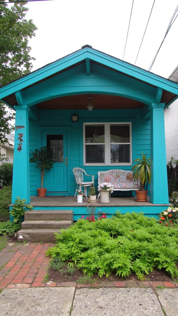 vibrant inviting turquoise exterior
