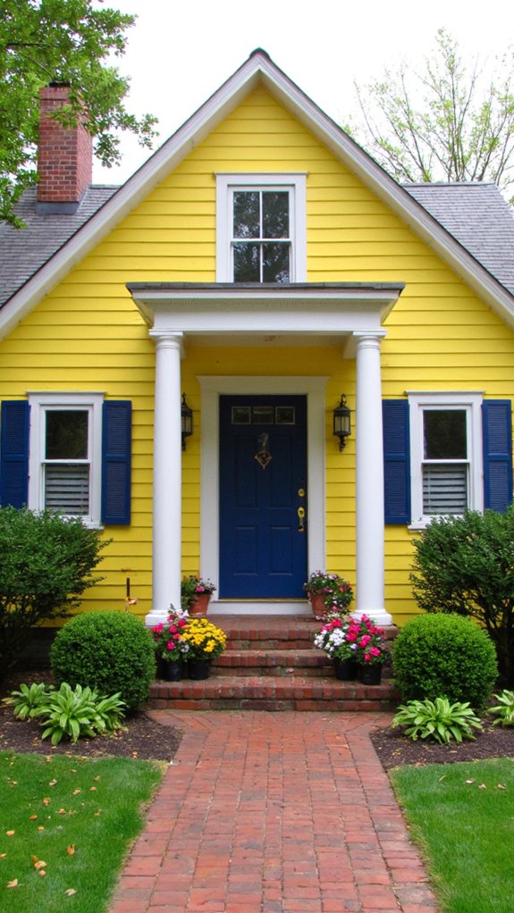 vibrant lemon navy combination