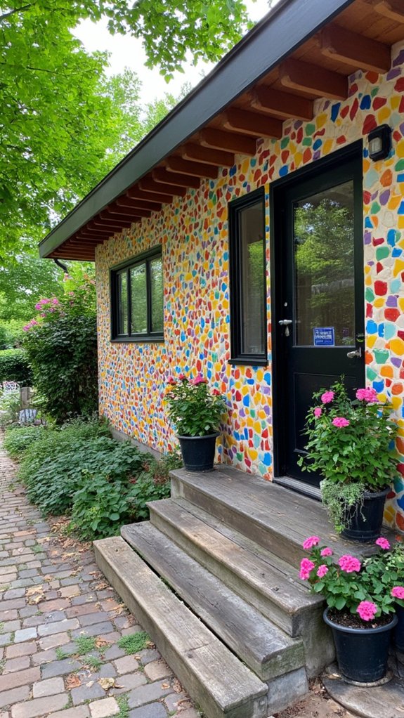 vibrant mosaic exterior designs
