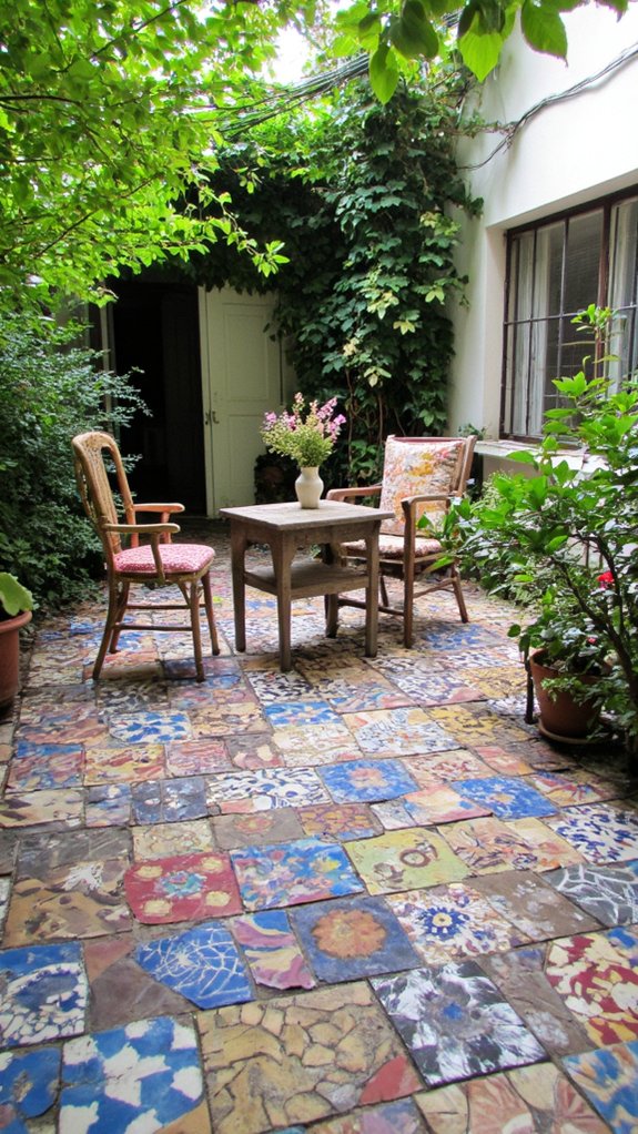 vibrant mosaic tile patios