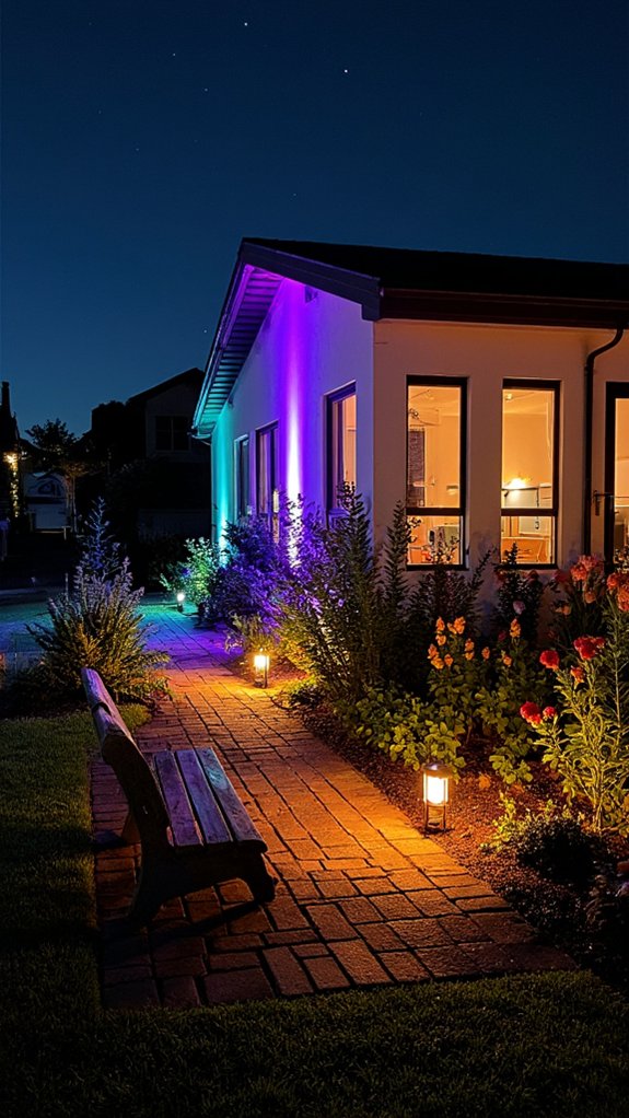 vibrant nighttime landscape lighting