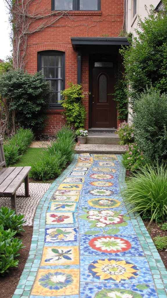 vibrant outdoor mosaic tiles