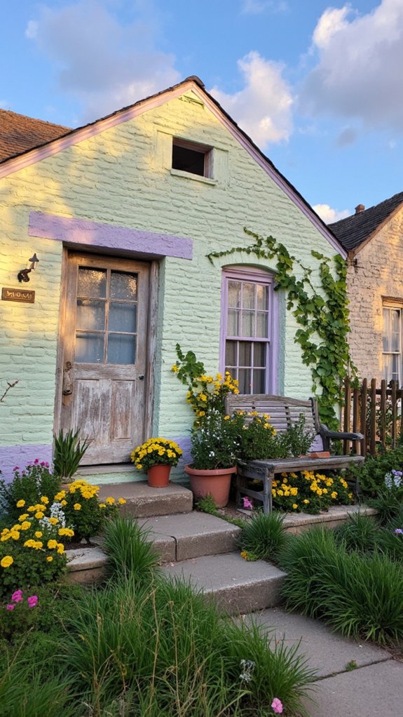 vibrant painted brick charm